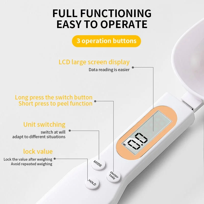 Digital Spoon Measuring Food.