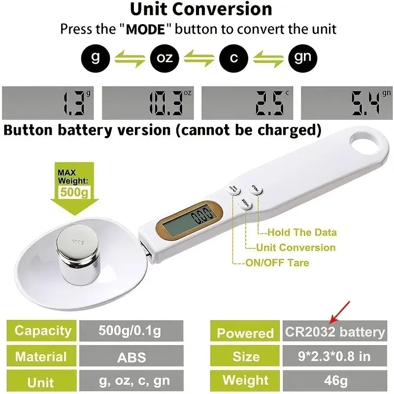 Digital Spoon Measuring Food.